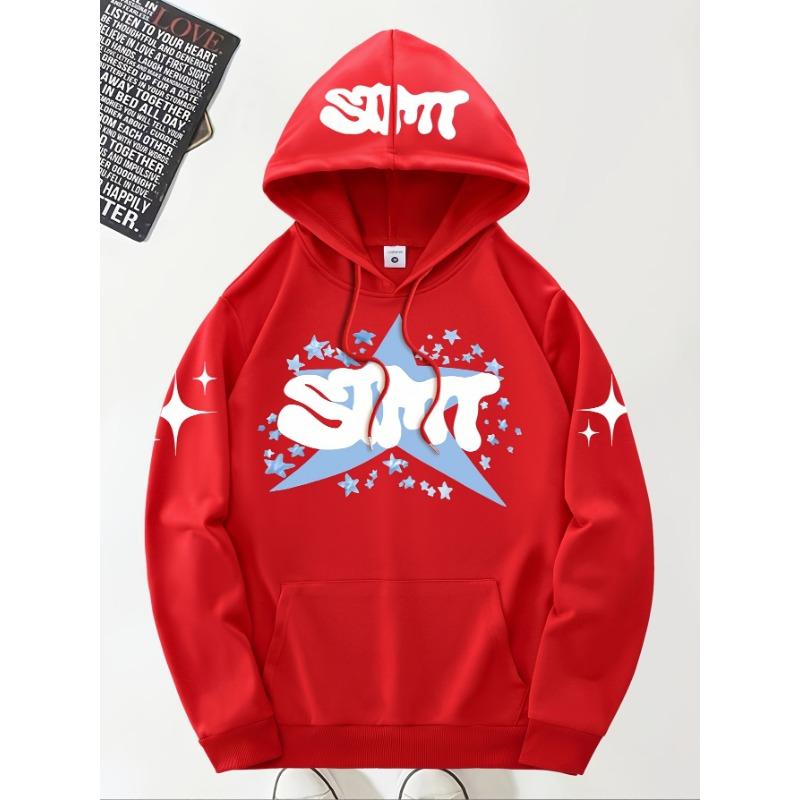 Herren Kapuzenpullover mit Buchstabenprint Herbst/Winter 2026 - Bequemes Weiches Lässiges Retro Streetwear für Herren