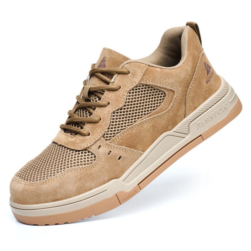 

summer breathable mesh safety shoes steel toe safety boots for women lightweight non-slip work shoes for men protective footwear 37