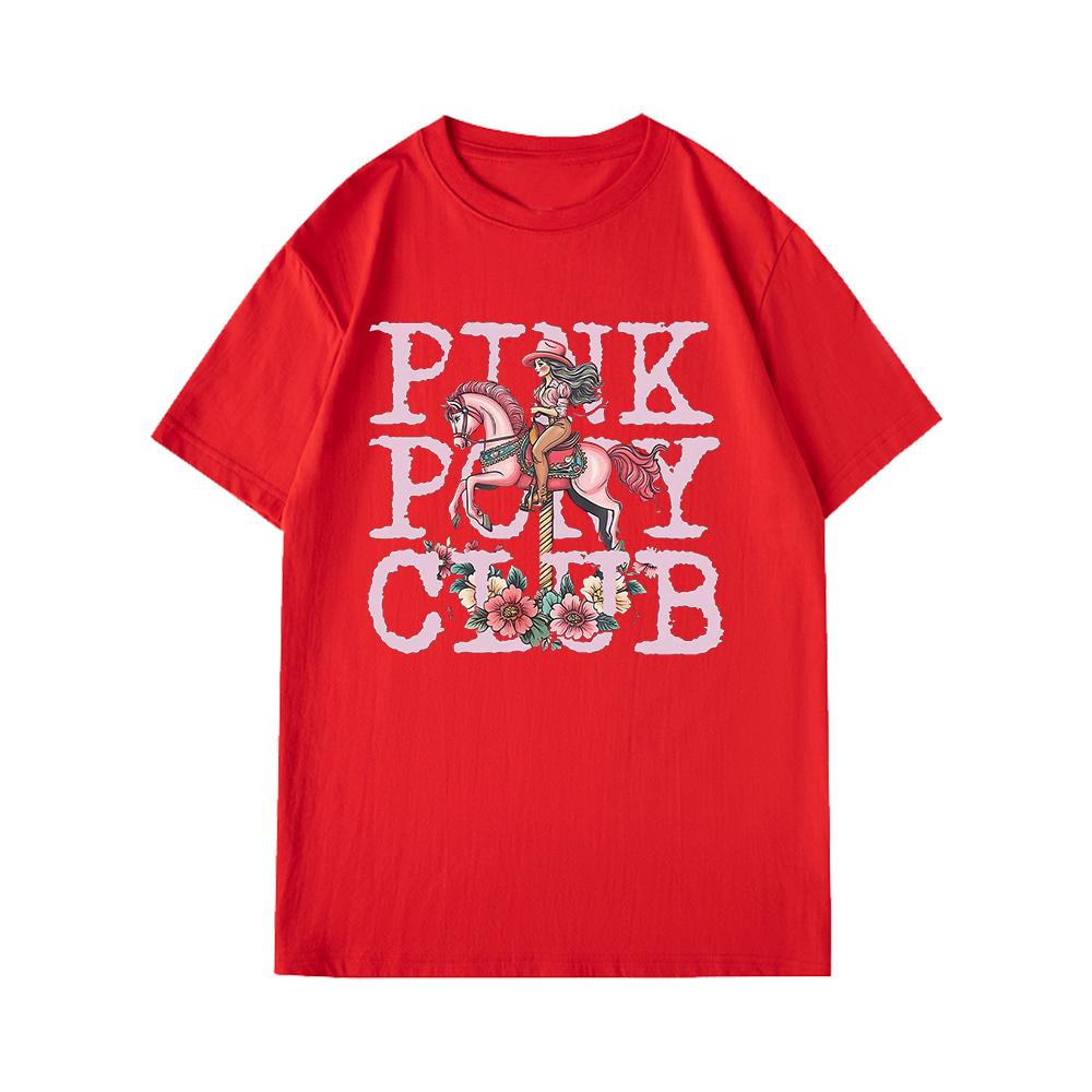 Pink Pony Club T-Shirt Summer Casual Cotton T-Shirt Breathable Comfortable Men's T-shirts Oversized Men's Clothing Y2k Clothes