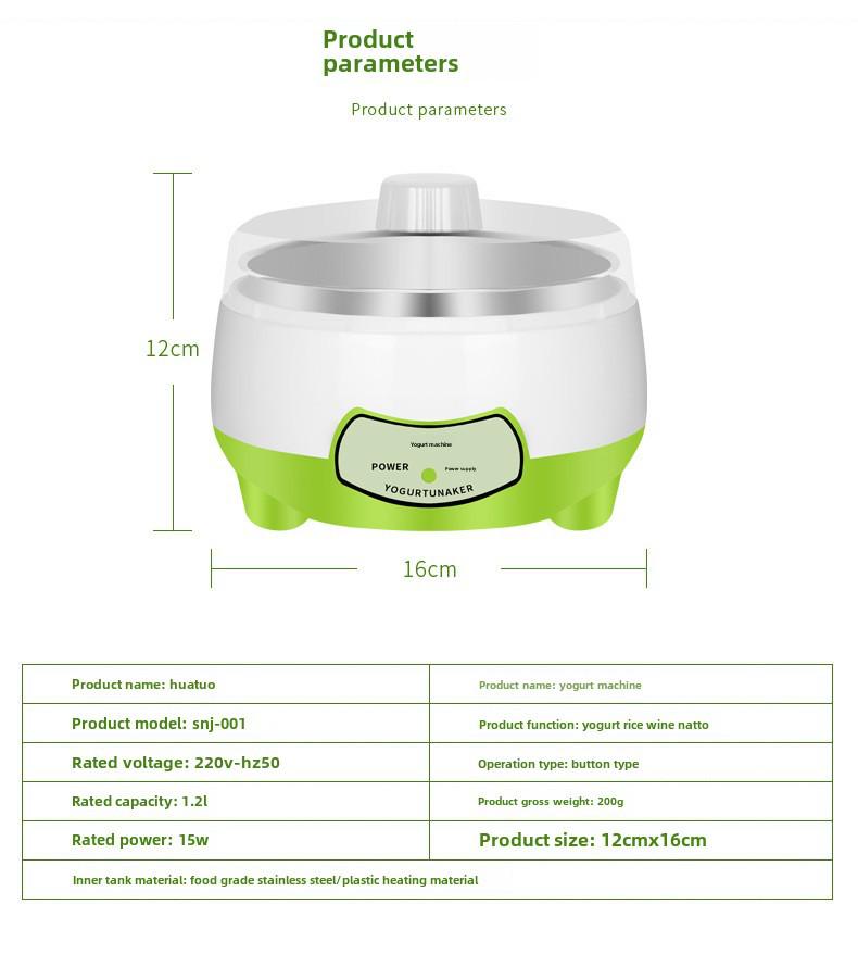 Intelligent Mini Yogurt Maker: Automatic Stainless Steel Liner for Home Use