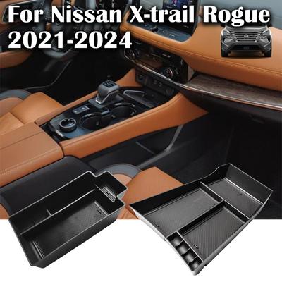 2PCS Center Console Organizer For Nissan X-trail Rogue 2024 T33 Armrest Lower Storage Box Center Console Car Tray