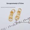 S925 Sterling Silver Ancient Gold Through Hole DIY Peace & Joy Double Ring Buckle Pendant Spacer Beads