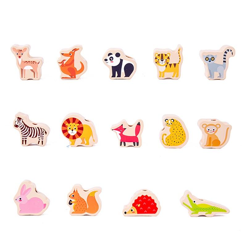 Animal Balance Building Blocks For Toddlers Wooden Bead Stringing Toy