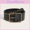 Punk Style Rivet Leather Belt With Alloy Buckle For Men And Women