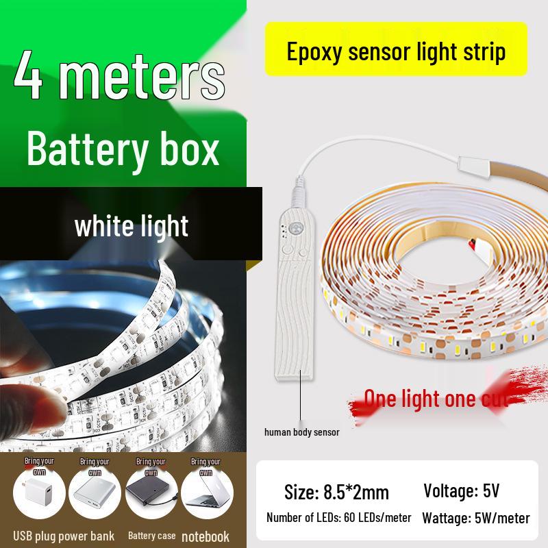 USB Rechargeable Motion Sensor LED Strip Light: Ultra-thin, Self-Adhesive, Wireless Night Lighting