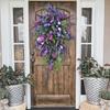 Artificial Spring Wreath 50x35cm Rustic Hanging Wreath Creative Flower Garland Pendant for Front Door Garden Decor