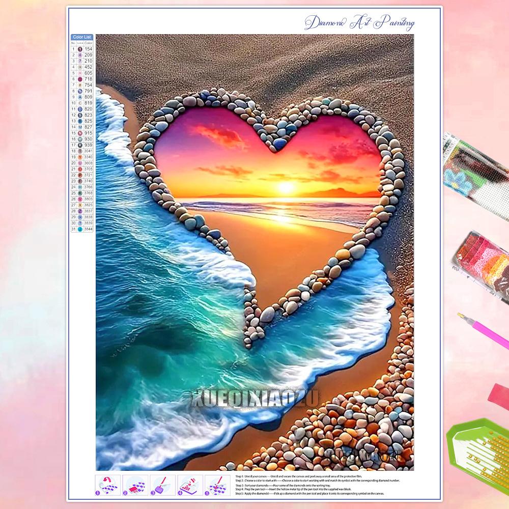 Seaside Scenery 5D Diamond Painting Kit Diamond Mosaic DIY Home Decor Gift for Adult Beginners New 2026