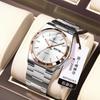 POEDAGAR Thin and Light Men's Watch Waterproof Luminous Quartz Watch Simple Steel Belt Business Watch