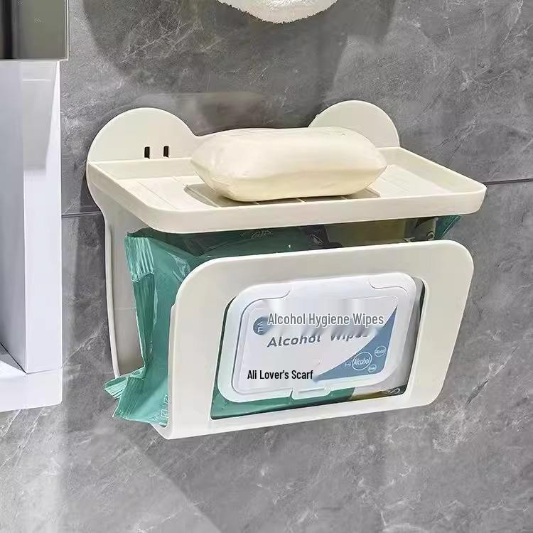 Luxury Wall-Mounted Waterproof Toilet Paper Dispenser with Storage - No Drilling Required