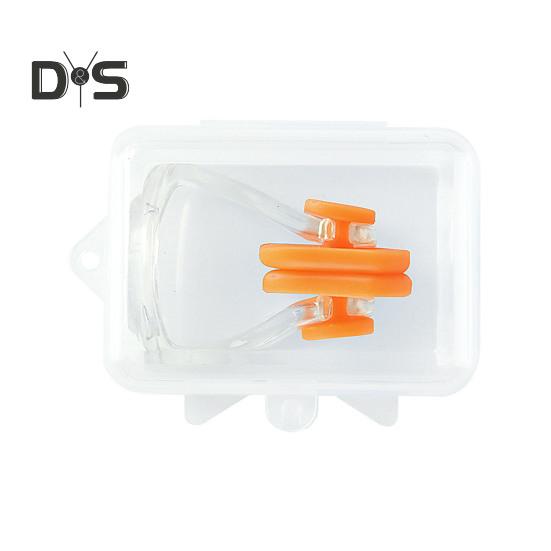 Svømming neseklemme Myk silikon neseklemmer hindrer vanninntrenging Vannsport neseklemme med oppbevaringsboks for dykking Svømming