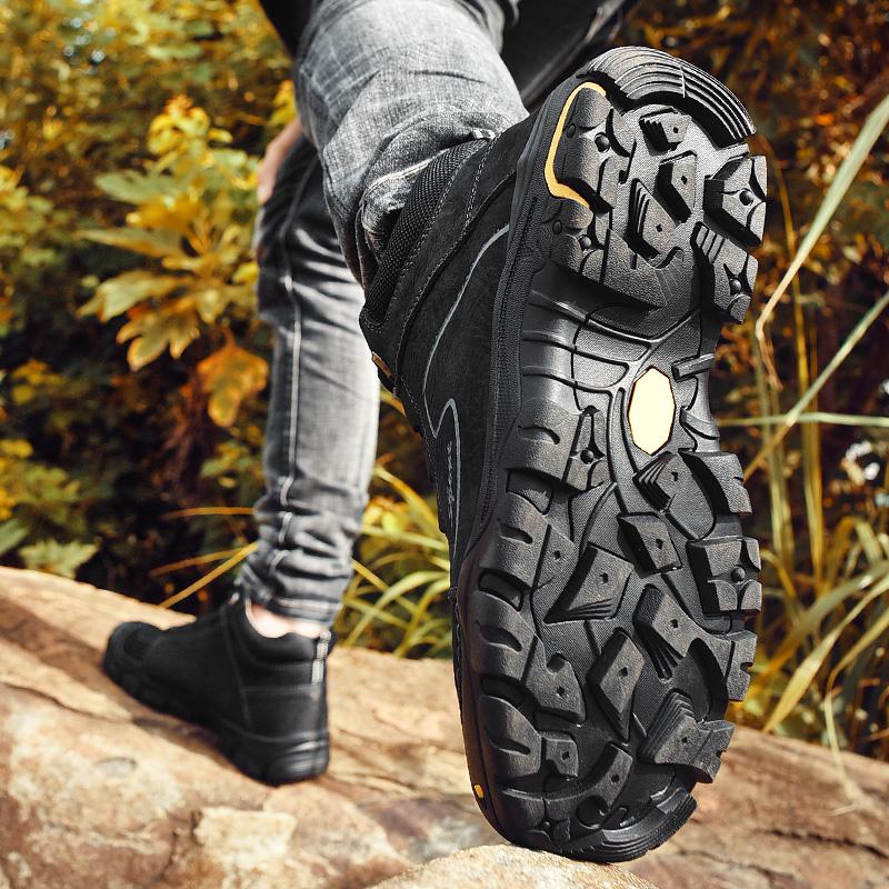 Pánská turistická obuv Kožená outdoorová obuv odolná proti opotřebení Muži Treking Walking Lovecké taktické tenisky