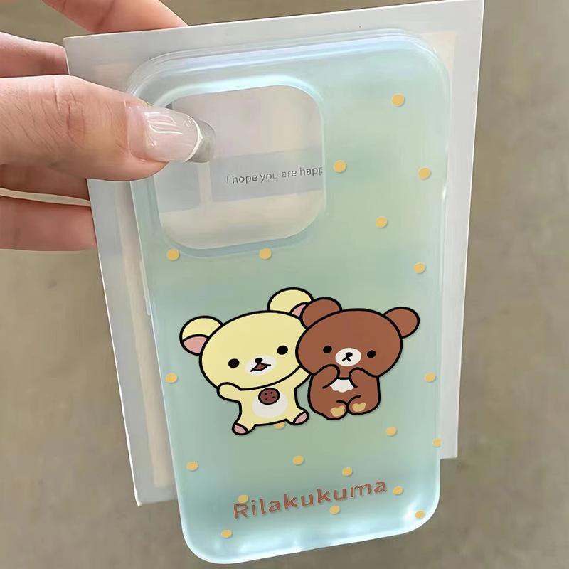 

Polka Dot Rilakkuma for IPhone15 for Apple 16 Women s Phone Case 13 Promax Cartoon 14 Transparent 12 For Apple 6