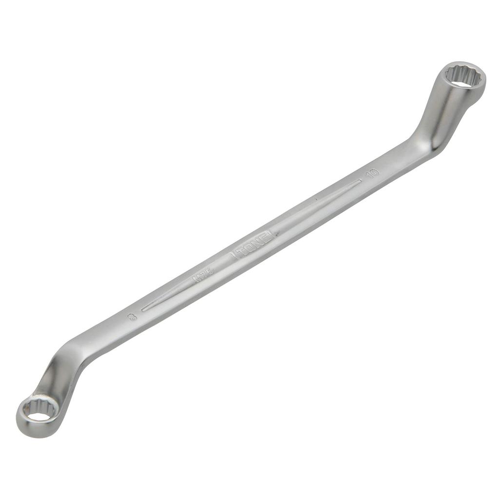 TONE Long Mechanic Open End Wrench 8 X 10mm Flats (75°), M75-0810,