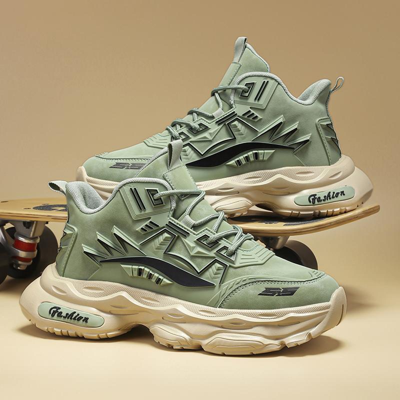 

Модные осенне-зимние новые кожаные высокие кроссовки на толстой подошве, универсальная мужская спортивная обувь, удобная и теплая мужская повседневная обувь 2025 39