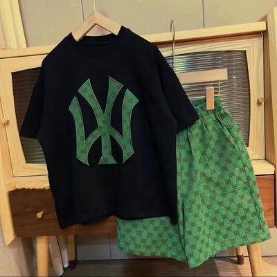 Fashion Boy's T-shirt Set Summer Shorts Fashion Two-Piece Suit