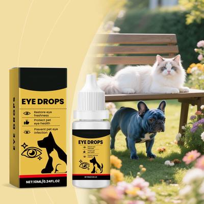 Pet Eye Drops For Cats And Dogs Tear Stains Secretion Blockage Cleaning Care Drops For Pet Cats And Dogs Universal(10ml)