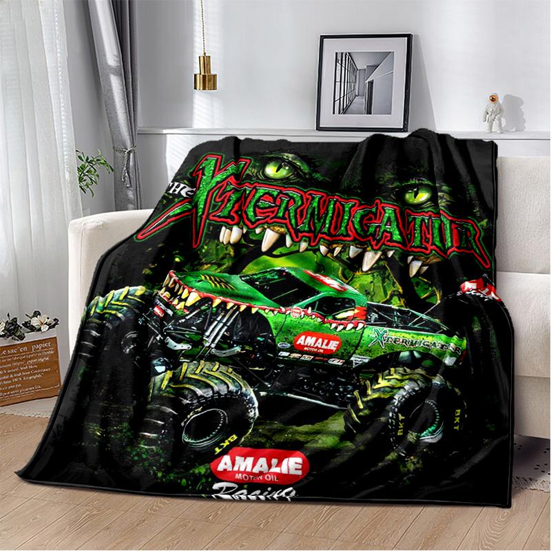 M-Monster Jam Grave Digger Truck Sofa Blanket Lightweight Warm Insulation Blanket Bed Office Car Knee padsThrow Blanket