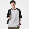 Japanese 200g Minimalist Printed Loose Men's Short-sleeved T-shirt with Antibacterial Cooling Effect