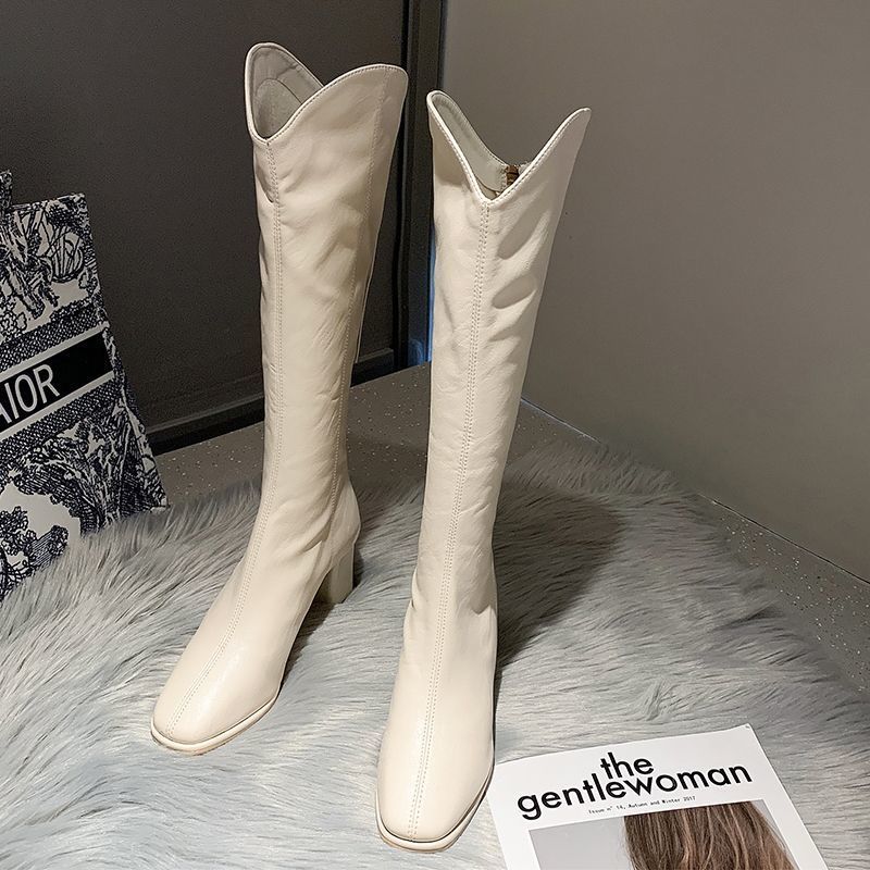 Internet Celebrities But Knee Boots Women's Autumn 2025 New Thick Heel High Heel Boots Show Legs Long Knight Boots Children