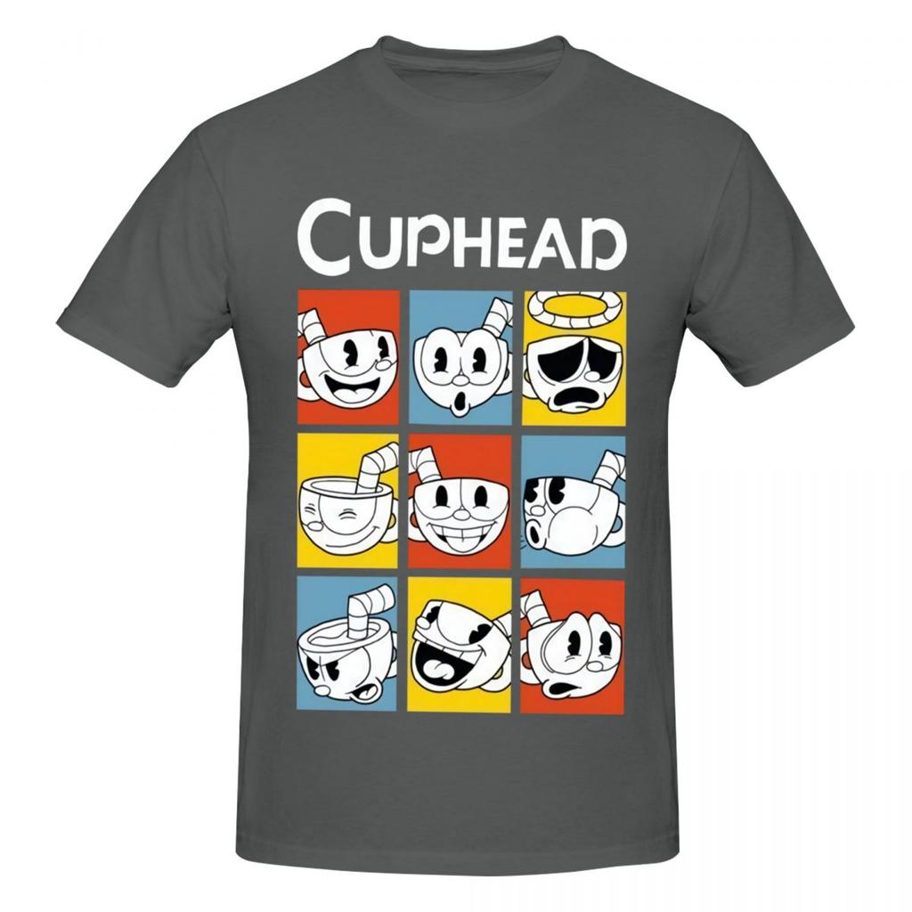 Cuphead Lustige T-Shirts Grafik Y2k Anime Baumwoll-T-Shirts Für Unisex Wounisex Kleidung