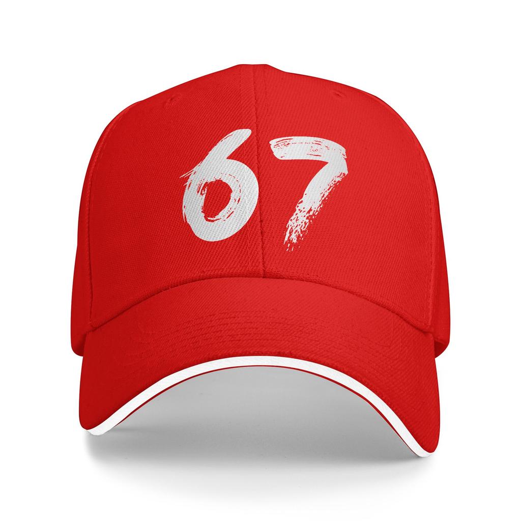 Spring Number 67 White Baseball Cap  Outdoor Sport Fitted Retro Custom Logo Sun Trucker Hat Women Men Adjustable Baseball Caps