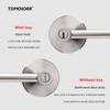 304 Stainless Steel Three-pole Handle Lock Single Tongue Bathroom Interior Door Lock Aisle Fire Door Door Lock With Key