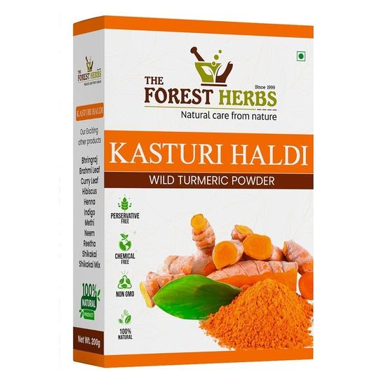 THE FOREST HERBS Natural Care from Nature Kasturi Haldi Powder For Natural Finish Face (100 Grams) For Glowing Skin | Kasturi Manjal | 100% Natural