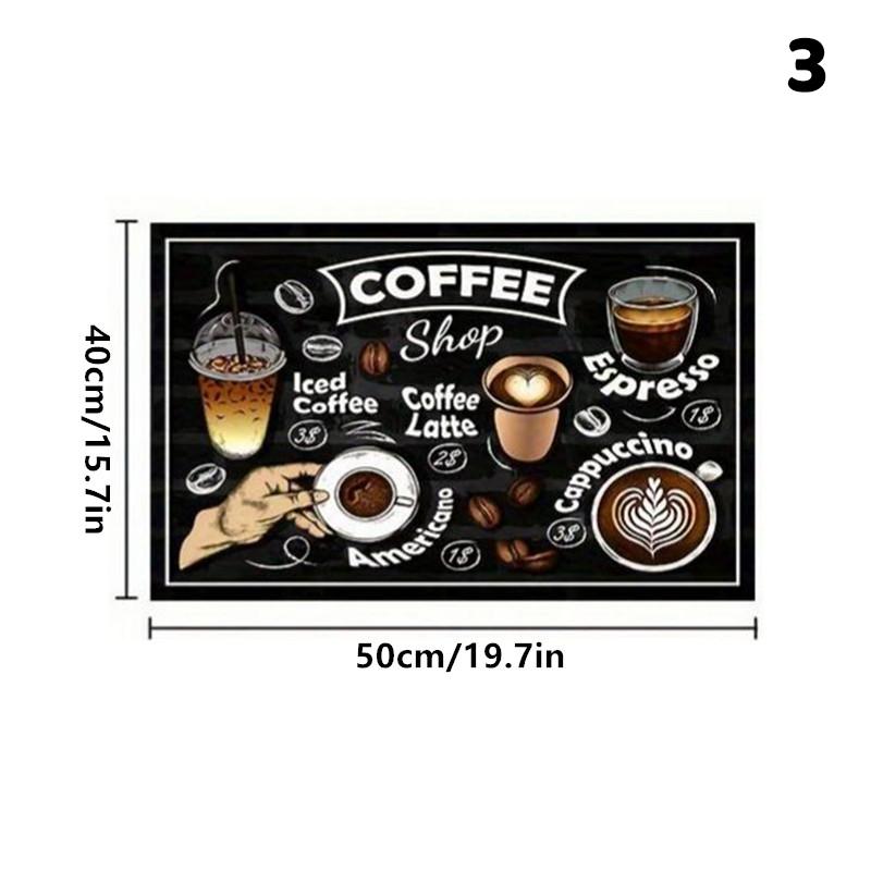 

1Pcs Creative Pattern Printed Coffee Machine Mat Kitchen Counter Quick Water Absorption Utensil Drying Mat Desktop Drainage Mat 40x50cm