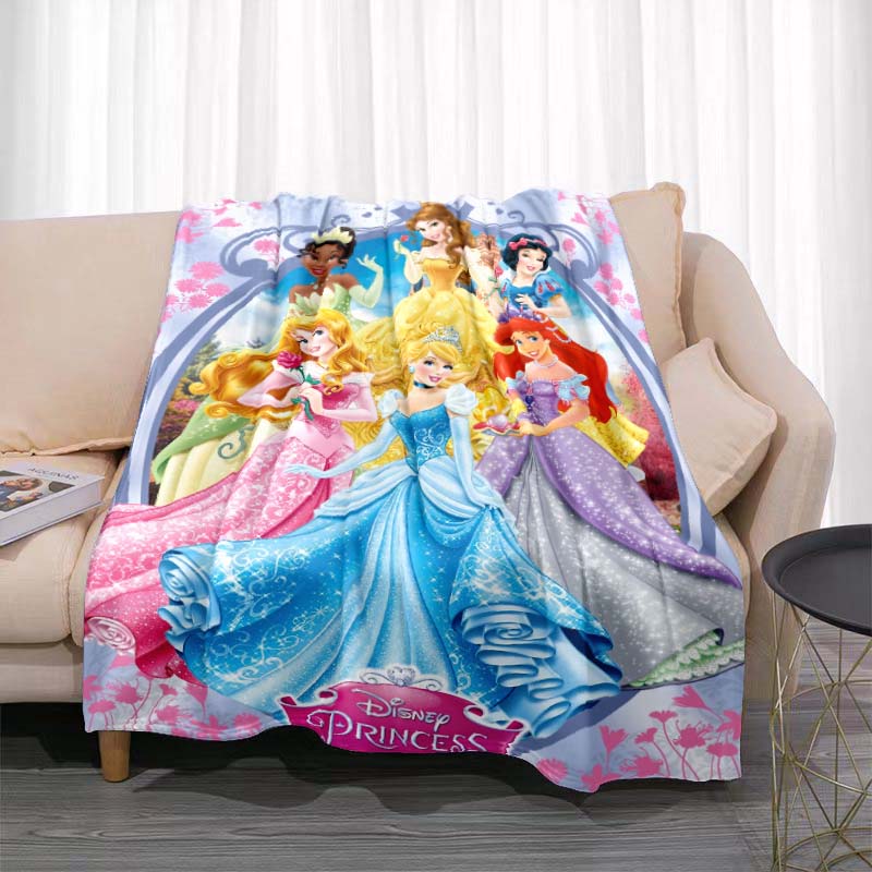 A Variety of Disney Princess Cartoon Blankets, Suitable for All Seasons, for Children and Adults, A Luxurious Gift Choice.