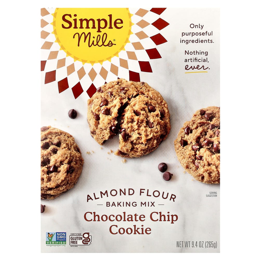 Simple Mills Almond Flour Baking Mix, Chocolate Chip Cookies, 265g (9.4oz)