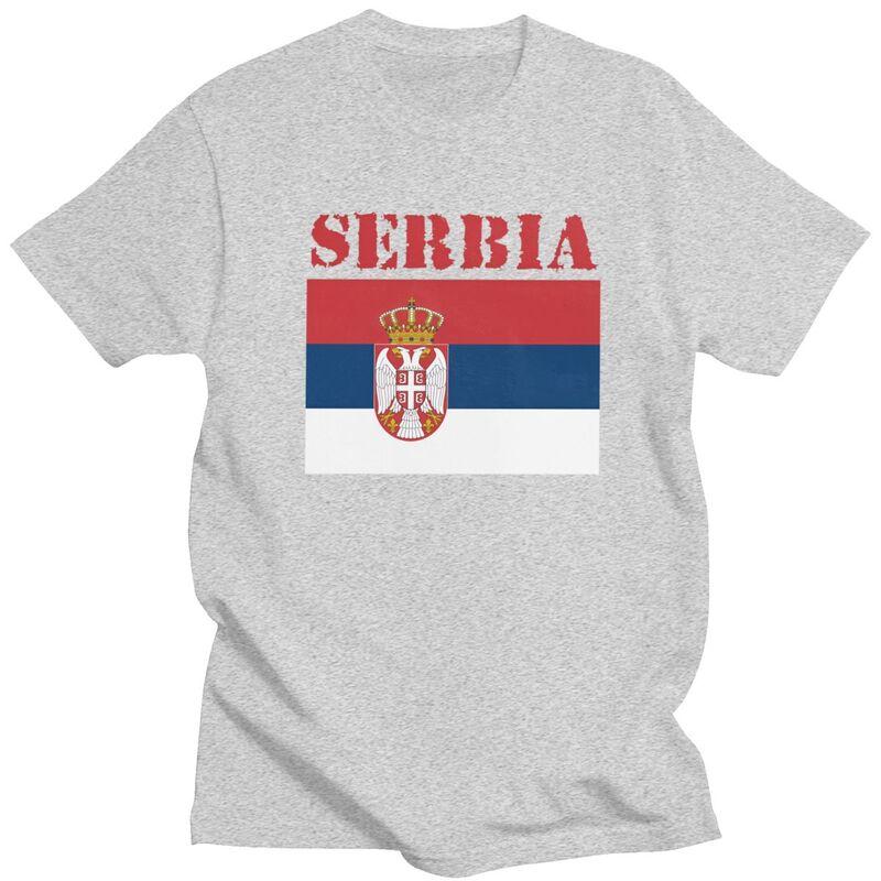 Custom Mens Serbia Flag T Shirt ShortSleeve Cotton Tshirts Tshirt Casual Tees Clothing