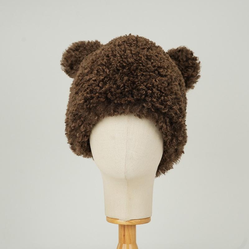 

Зимняя плюшевая шапка, женский пуловер с ушками, толстая морозостойкая теплая вязаная шапка с рукавами, лыжная шапка, шапочки Skullies кофейный