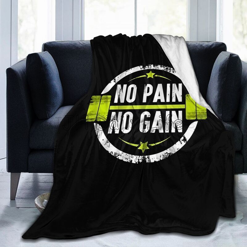 Powerhouse Gym Print Flannel Throw Blankets Soft Cozy Travel Blanket Lightweight Warm Fluffy Plush Blanket for Sofa Couch Bed