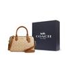 Coach Rowan 25 Logo Zipper Closure Coated Canvas Shoulder Crossbody Tote Bag Medium Women handbags Light-Khaki CS185-IMWQ4