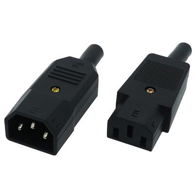 1 pièce Connecteur d'alimentation IEC 320 C13 Femelle Noir Rewirable Prise 3 broches 10A /250V C14 Mâle