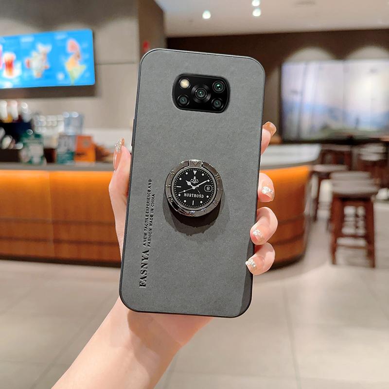 

For Poco X3 Pro Case Leather Car Holder Ring Magnetic Phone Case for Xiaomi PocoX3 Poco X3 NFC Little X 3 Shockproof Back Cover For Poco X3 Pro
