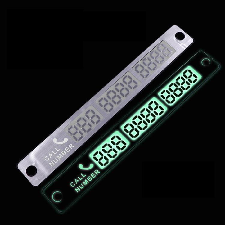 Luminous SUV Temporary Parking Card Hide Phone Number Plate Car Ornament Decor