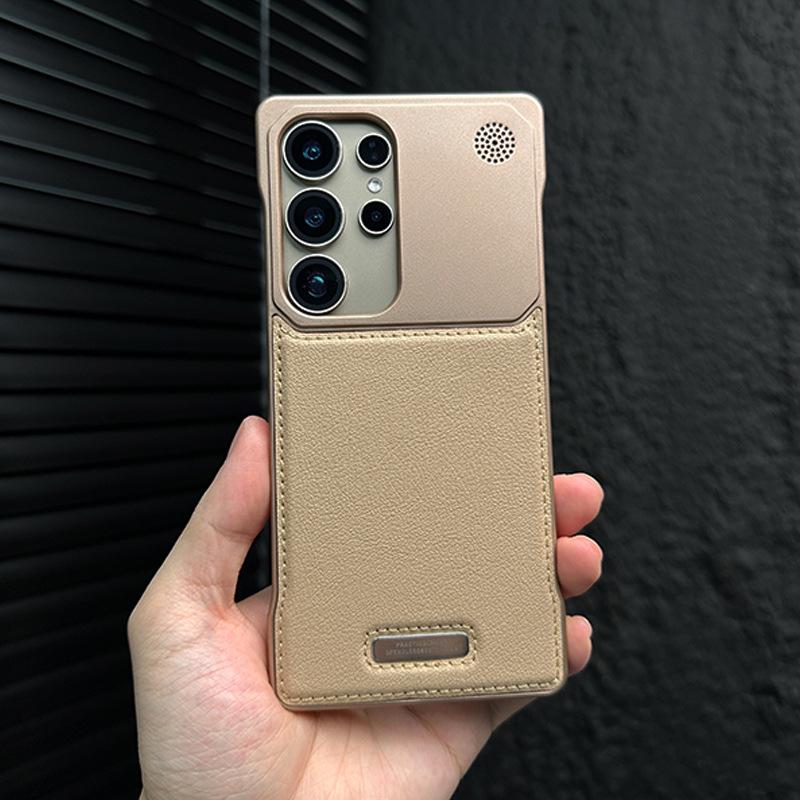 Galaxy S25 Ultra Magnetic Aroma Leather Phone Case - Drop-proof, Borderless, Fits Samsung S24/S23