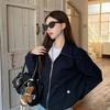 Unisex Reversible Striped Lapel Oversized Jacket for Spring & Autumn
