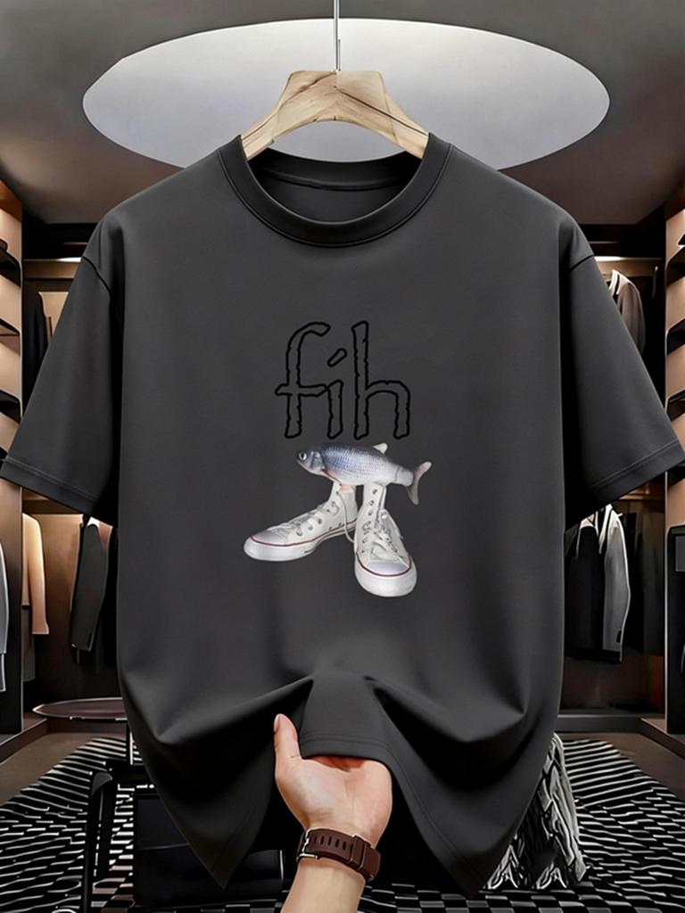 New Style Fih Shoes Graphic T Shirts Funny Misspelled Fish Meme Tshirtsunisex Casual Fashion Short Sleeve Tshirt
