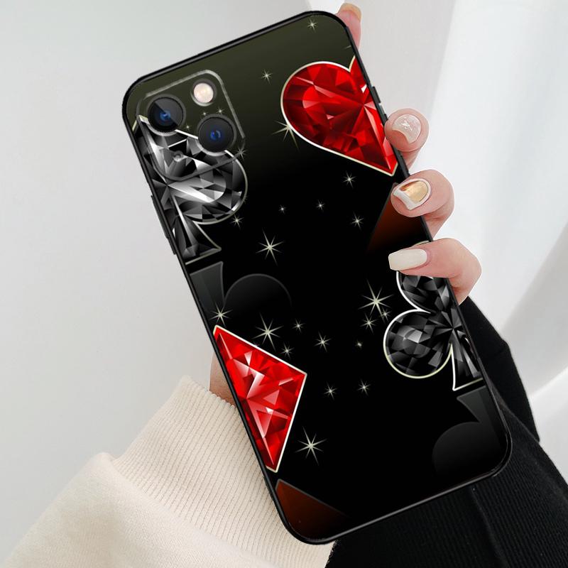 Pik-Ass Poker Handyhülle Für iPhone 17 Pro Max 16 15 11 13 12 14 Pro Max mini 15 16 Plus 16e 17 Air Cover