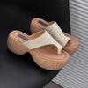 Fashion Chunky Women Clip Toe Sandals Mid Heeled Elegant Shoes Summer 2025 Fashion Slides New Trend Pumps Flip Flops Mujer De Sandalias