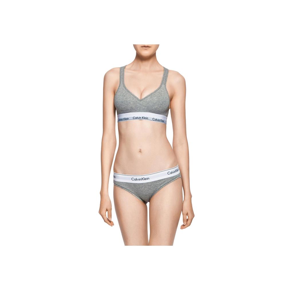 Calvin Klein Solid V-Neck Bra Women Underwear Gray QF1654-020