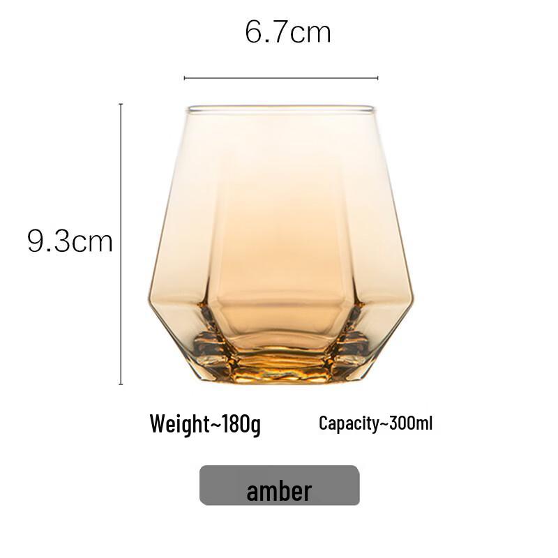Changbaosen Electroplated Hexagonal Diamond Glass Cup Set (5 Pcs)