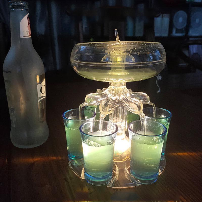 6 Shot Glass Wine Whisky Beer Luminous Dispenser Holder Drinking Games Tools Home Party Bar