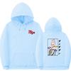 Anime-Inspired Oversized Hoodie With Ribbed Hem Unisex Sweatshirt Fall Casual Wear