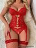 Sexy European & American Lace Mesh See-through Pajama Dress for Women
