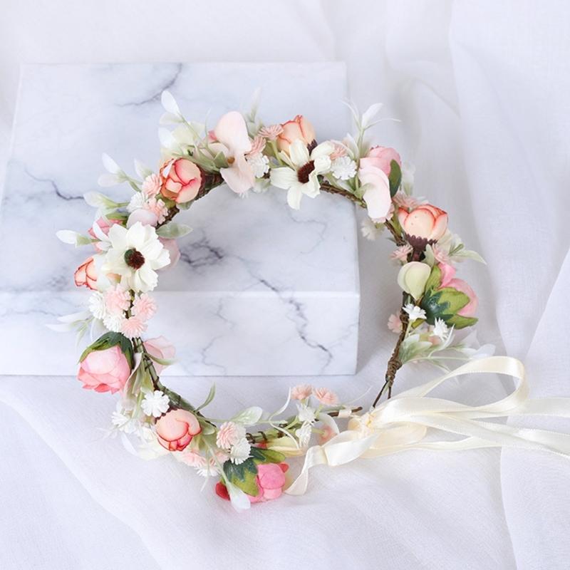 Elegant Flower Headpiece Adjustable Unique Hairpiece Comfortable Hair Hoop for Bride Bridesmaids Festives Occasion