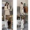 Spring Women Lace Dress With Long Sleeves And Ruffle Hem For Casual And Travel