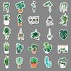 50 Cartoon-Style Green Plant Decorative Stickers for Suitcases, Skateboards, and Cars